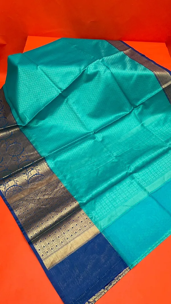 Turquoise_Blue_Art_Silk/Tanchoi_Banarasi_Sarees_For_Women_GEBC9