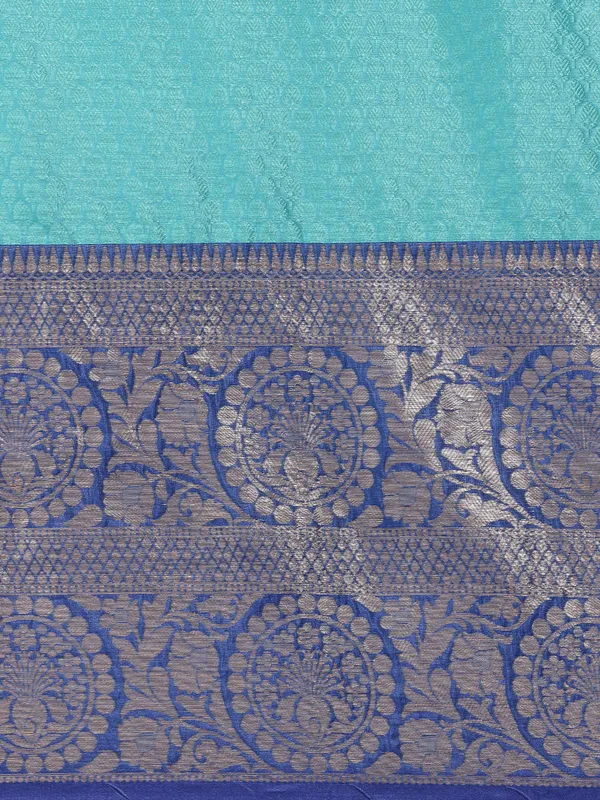 Turquoise_Blue_Art_Silk/Tanchoi_Banarasi_Sarees_For_Women_GEBC9