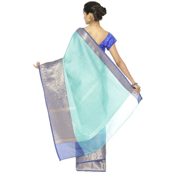 Turquoise_Blue_Art_Silk/Tanchoi_Banarasi_Sarees_For_Women_GEBC9
