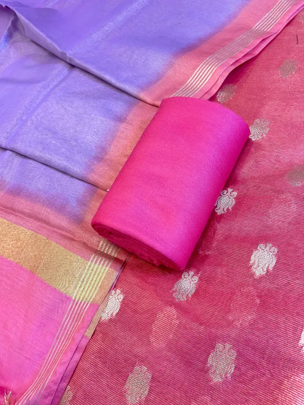 Dark_Pink_Tissue_Silk_Zari_Booti_with_Contrast_Lavender_Dupatta_Banarasi_Suit_10SKL_TSUS1