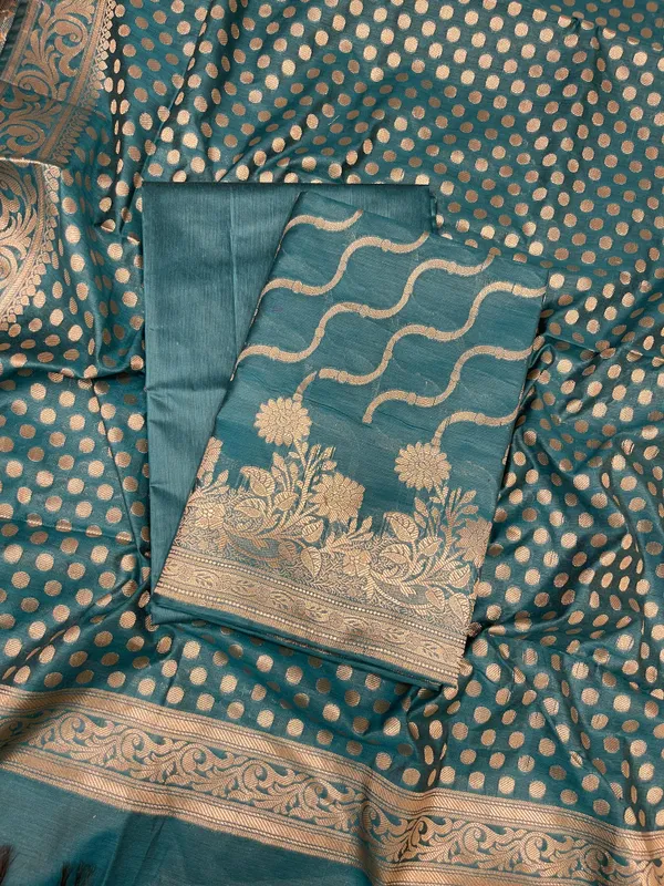 Seagreen_Cotton_Silk_Lehariya_Banarasi_3_pcs_Suit_Set_675JVC_106