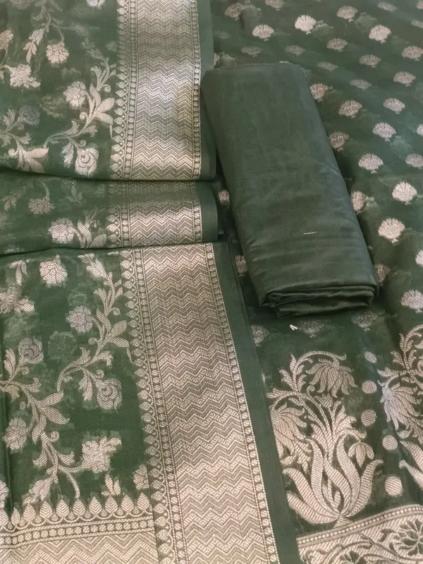 Darkgreen_Cotton_Dyable_Alfi_Zari_Booti_Banarasi_Suit_with_Floral_Zari_Jaal_Banarasi_Suit_13SHL_DAS7