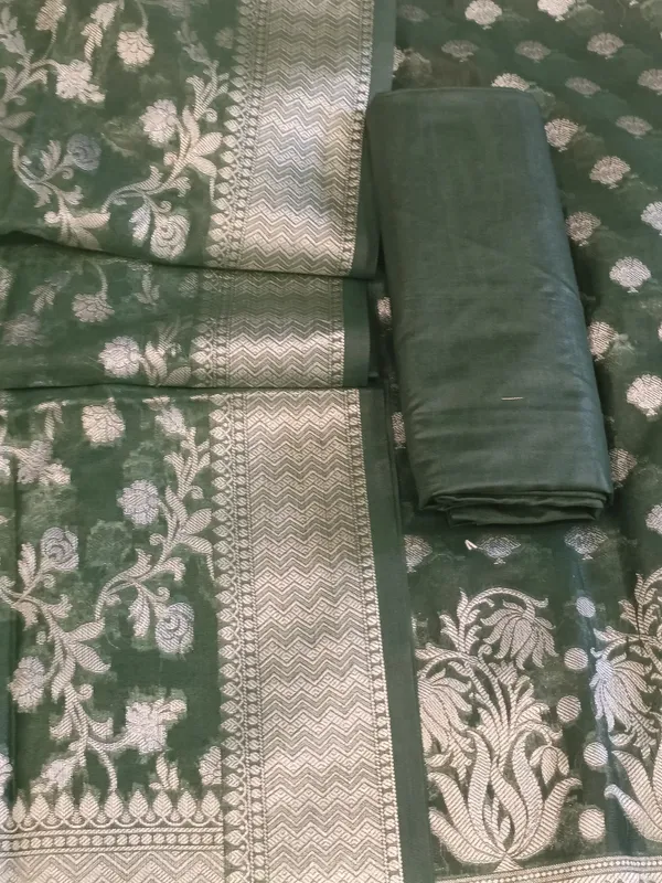 Darkgreen_Cotton_Dyable_Alfi_Zari_Booti_Banarasi_Suit_with_Floral_Zari_Jaal_Banarasi_Suit_13SHL_DAS7