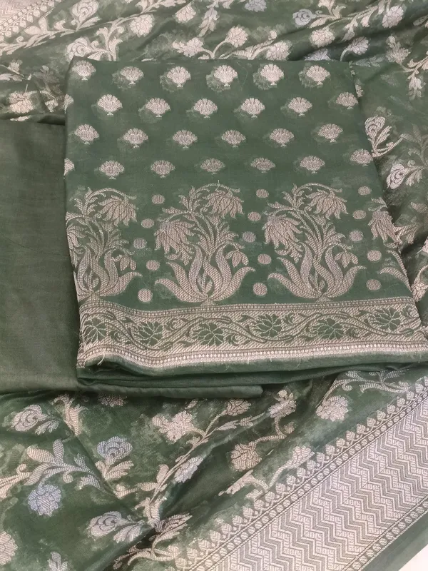 Darkgreen_Cotton_Dyable_Alfi_Zari_Booti_Banarasi_Suit_with_Floral_Zari_Jaal_Banarasi_Suit_13SHL_DAS7