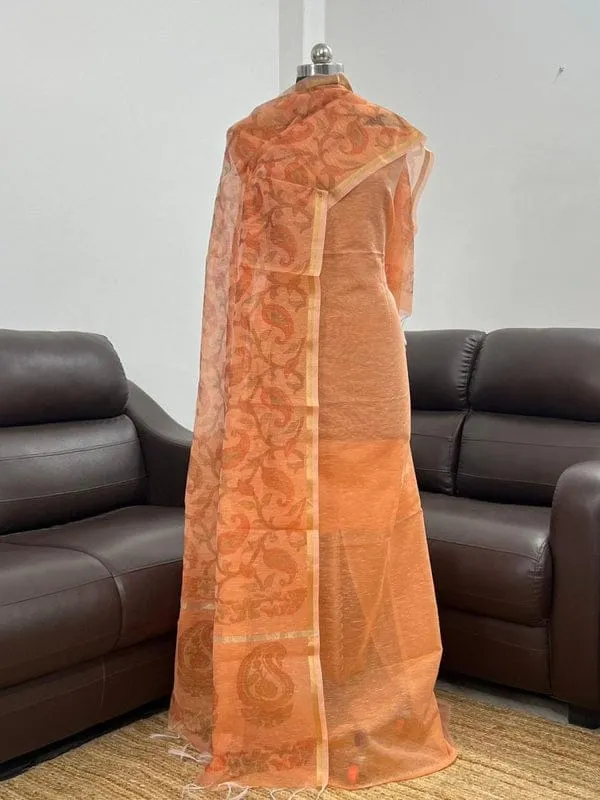 Orange_Linen_Silk_Plain_with_Printed_Jaal_Dupatta_Banarasi_Suit_650SKL_LN33