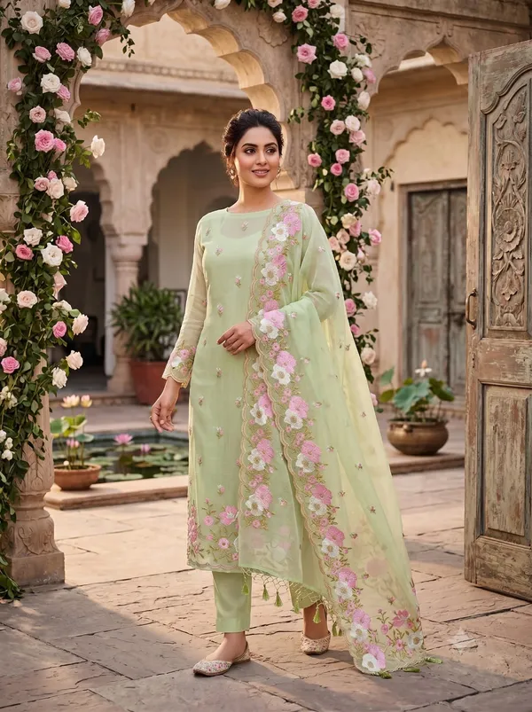 Pista_Green_Kota_Check_Multi_Resham_Embroidery_Banarasi_Suit_with_Cutwork_Dupatta12JJ_KC4