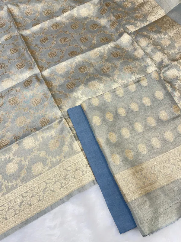 Puresilk_Handloom_Grey_Tissue_Silk_Banarasi_3_pcs_Suit_Set_RHN_TSU12
