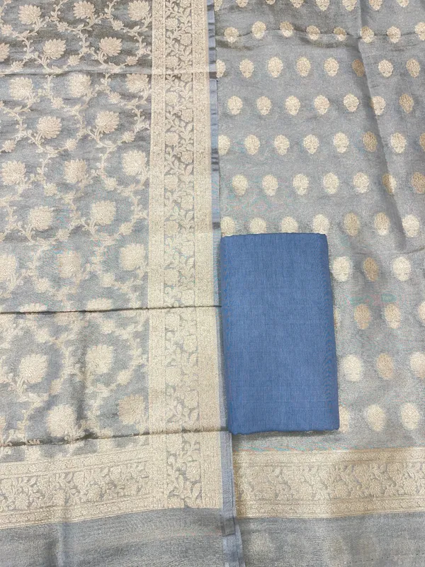 Puresilk_Handloom_Grey_Tissue_Silk_Banarasi_3_pcs_Suit_Set_RHN_TSU12
