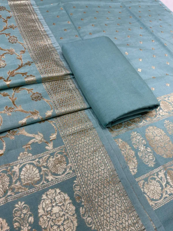 Puresilk_Handloom_Sea_Green_Cotton_Banarasi_3_pcs_Suit_Set_RHN_CTN9