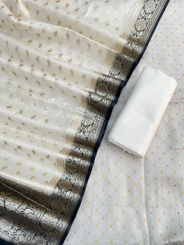 Off_white_resham_weave_Banarasi_Suit_&_Lorex_Contrast_Border_Black_Dupatta_1200SKL_BM6