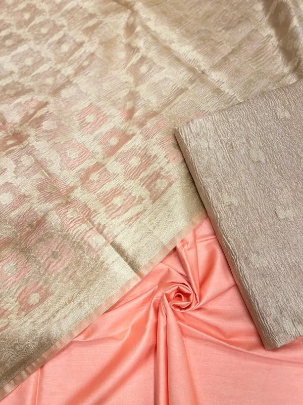 Humairah_Peach_Crush_Tissue_Floral_Zari_Booti_3_pcs_Suit_Set_with_Plain_Bottom_and_Floral_Zari_Checkered_Booti_Peach_Dupatta