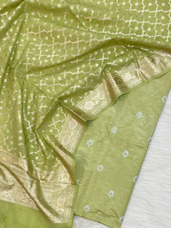 Pista_Green_Chanderi_Lorex_Stripe_Embroidery_Booti_Banarasi_Suit_With_Alfi_Zari_Jaal_Dupatta_160PNJ_CHL1