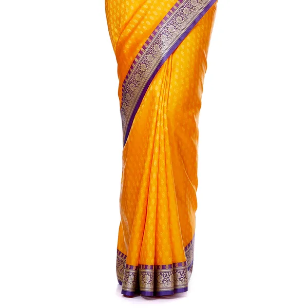 Humairah_Presents_Yellow_Satin_Silk_Saree_With_Blouse_Piece(JA2)