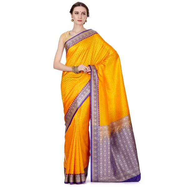 Humairah_Presents_Yellow_Satin_Silk_Saree_With_Blouse_Piece(JA2)