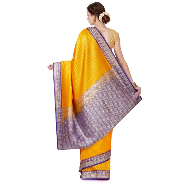 Humairah_Presents_Yellow_Satin_Silk_Saree_With_Blouse_Piece(JA2)