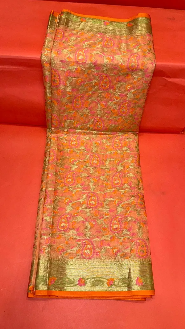 Peach_Cotton_Blend_Banarasi_Sarees_For_Women_GEASF_710