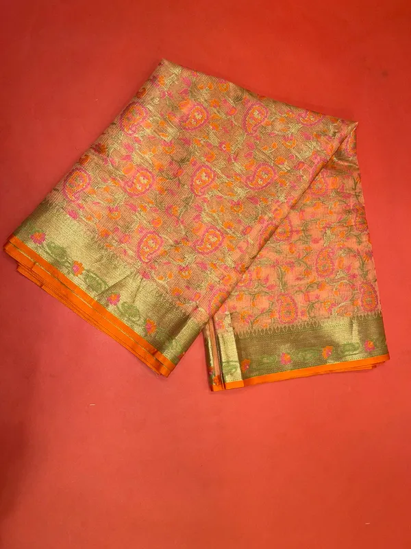 Peach_Cotton_Blend_Banarasi_Sarees_For_Women_GEASF_710