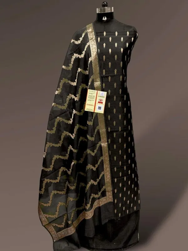 Black_Katan_Silk_Floral_Zari_Booti_with_Zig-Zag_Dupatta_Banarasi_Suit__700SKL_KSA54