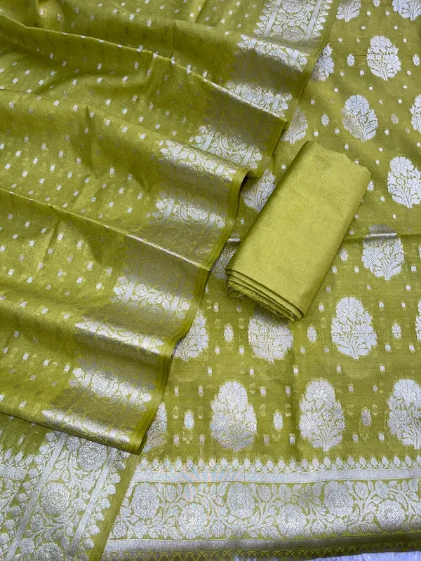 Mehndi_Green_Katan_Georgette_Silver_Zari_Booti_Banarasi_Suit_Set_with_Chunri_Booti_1200SKL_KG7