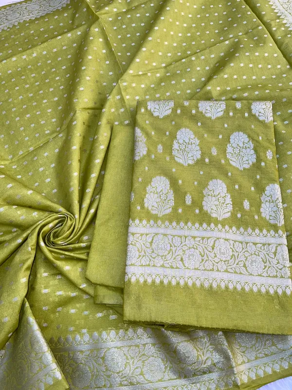 Mehndi_Green_Katan_Georgette_Silver_Zari_Booti_Banarasi_Suit_Set_with_Chunri_Booti_1200SKL_KG7