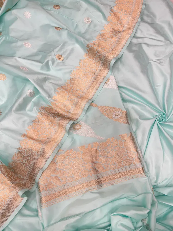 Pure_Handloom_Seagreen_Katan_Silk_Gold_and_Silver_Zari_Aada_Stripe_Kadhwa_Banarasi_3_pcs_Suit_Set_14000PR_KS12