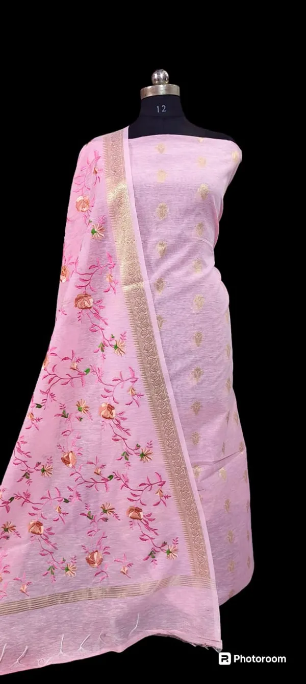 Pink_Linen_Silk_Floral_Zari_Booti_with_Embroidery_Jaal_Dupatta_Banarasi_Suit_1100SKL_LN27
