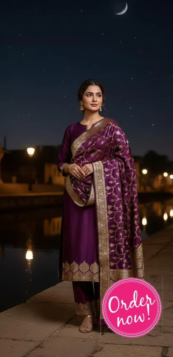 Dark_Purple_Katan_Silk_Plain_Zari_Daman_Border_Banarasi_Suit_with_Floral_Zari_Jaal_Dupatta_800SKL_KSP17