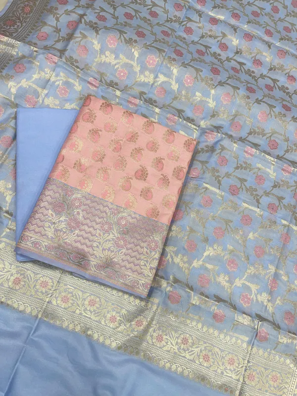 Peach_Cotton_Silk_Sanarasi_3_pcs_Suit_Set__with_Contrast_Sky_Blue_Dupatta_780ASD_CS14