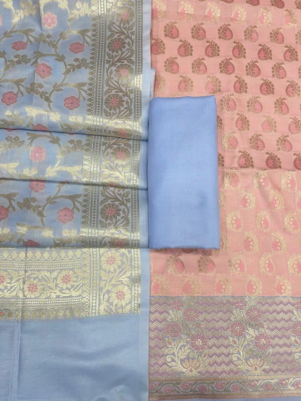 Peach_Cotton_Silk_Sanarasi_3_pcs_Suit_Set__with_Contrast_Sky_Blue_Dupatta_780ASD_CS14