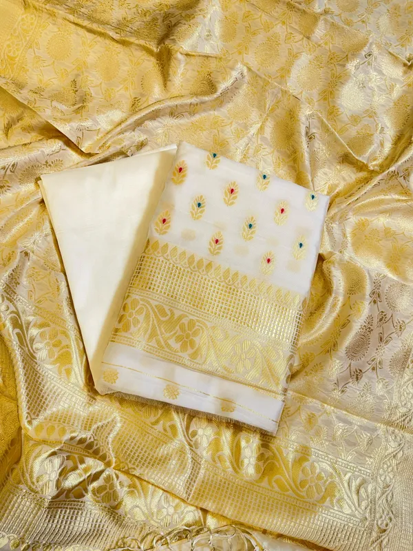 Off_white_Butter_Silk_Zari_Mina_Booti_Banarasi_3_pcs_Suit_Set_600SKL_BS17
