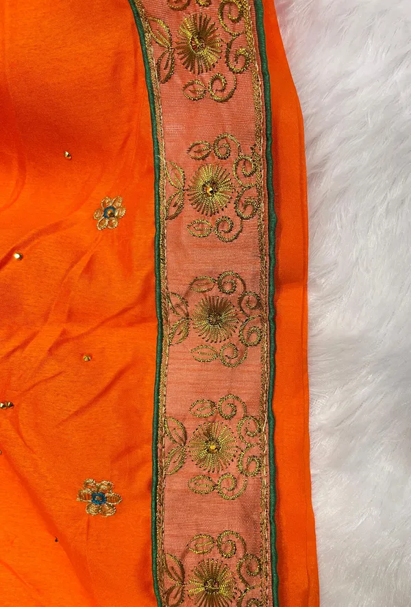 Neon_Orange_Cotton_Blend_Zari_Embroidery_Banarasi_Saree_600KS_12
