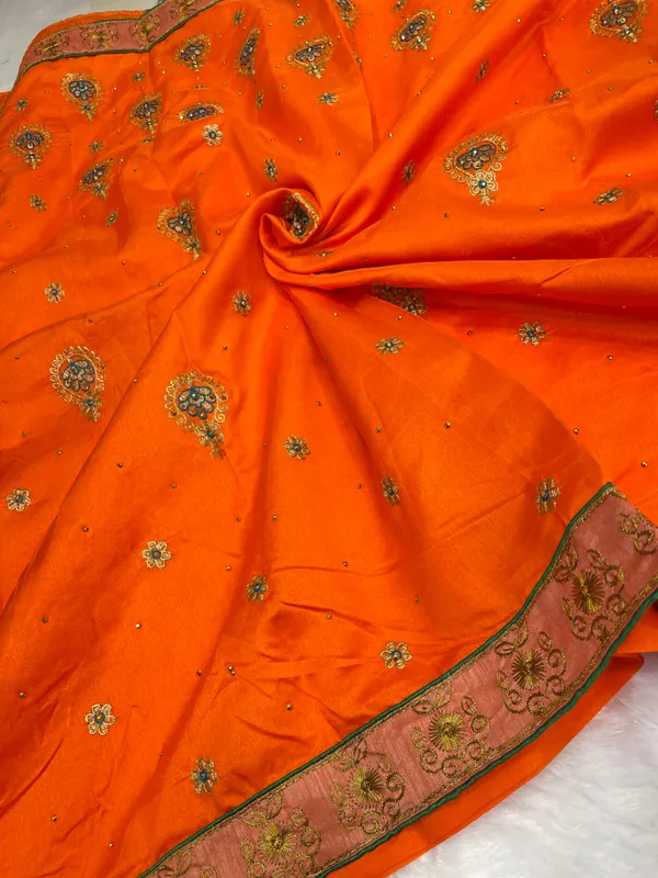 Neon_Orange_Cotton_Blend_Zari_Embroidery_Banarasi_Saree_600KS_12