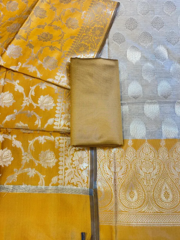 Beige_Art_Silk_Floral_Zari_Booti_Contrast_Banarasi_Suit_with_Mustard_Dupatta_625AJ_TPT37