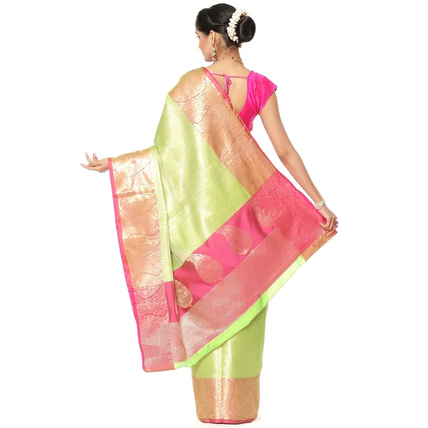 Lime_Green_Kanchi_Silk_Banarasi_Sarees_For_Women_GEBE13