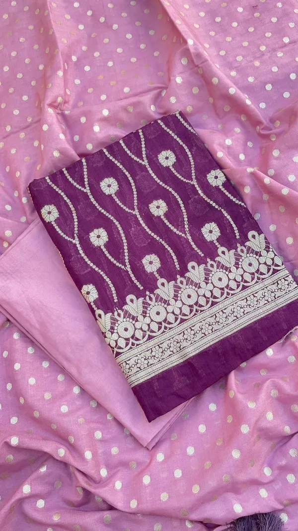 Dark_Purple_Chiffon_Georgette_Banarasi_Suit_with_Contrast_Border_Zari_Booti_Lavander_Dupatta_1250DAN_CF1
