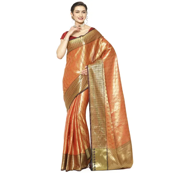 Red_Kanchi_Silk_Banarasi_Sarees_For_Women_GEBE16