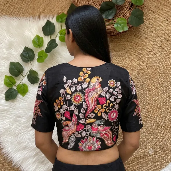 Black_Art_Silk_Floral_Embroidered_Blouse_For_Women