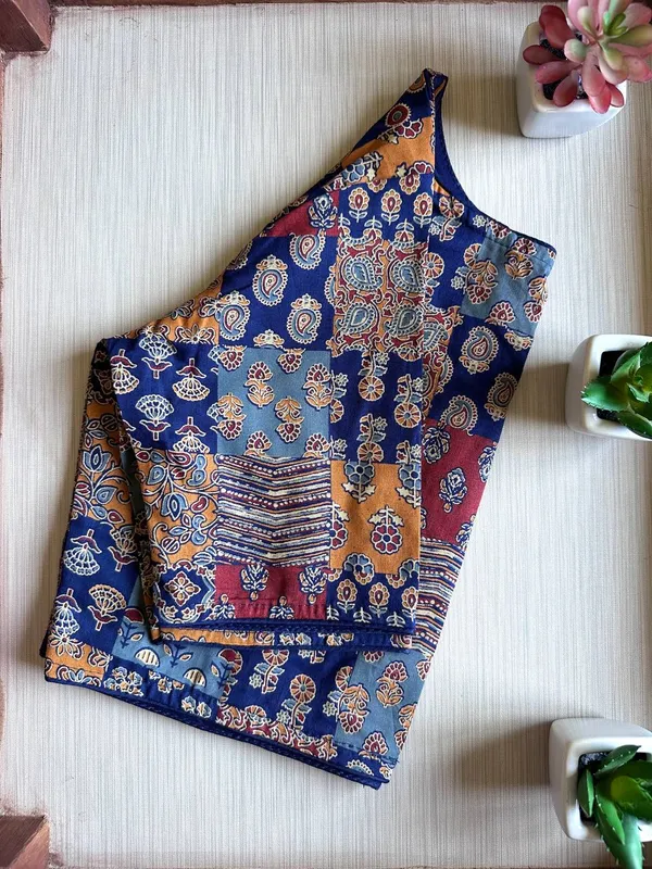 BLUE_FULLY_STICHED_PRINTED_COTTON_BLOUSE_AJRAKH_PRINT