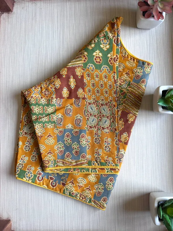 MUSTARD_FULLY_STICHED_PRINTED_COTTON_BLOUSE_AJRAKH_PRINT
