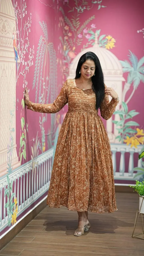 Brown_Printed_Long_Sleeve_Maxi_Dress
