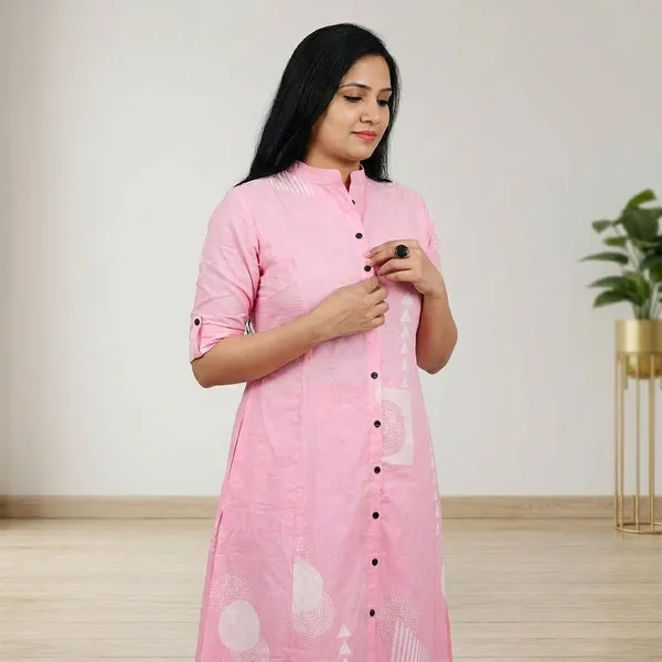 Pink_Printed_Cotton_Kurta_Palazzo_Set_Set_With_White_Geometric_Pattern