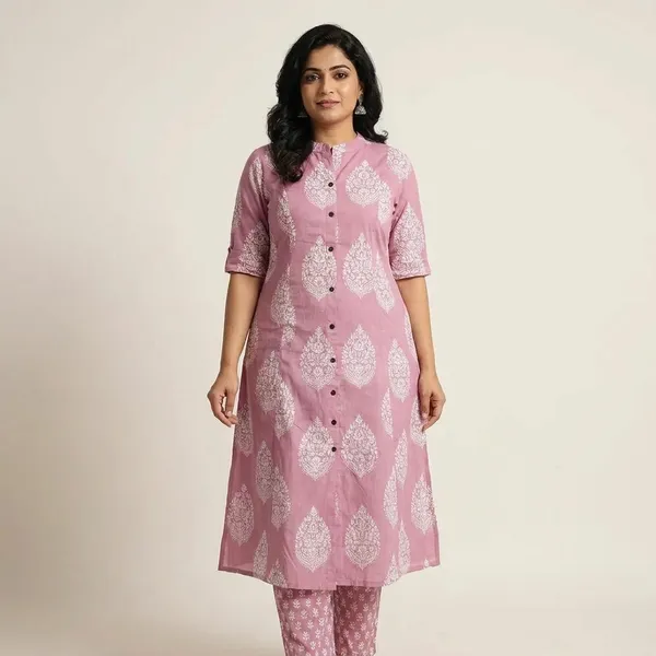 Pink_Printed_Kurta_Palazzo_Set_Set_With_Palazzo