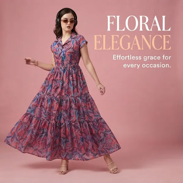 Premium_grey_Floral_Tiered_Maxi_Dress_for_Women