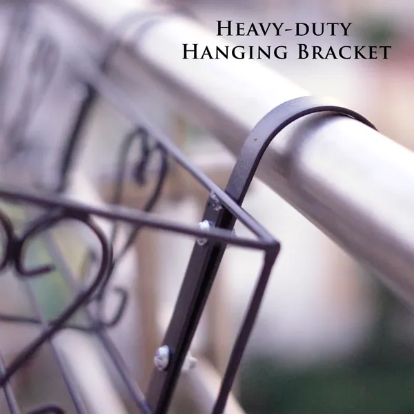 Railings_Pot_Stand/Flower_Plant_Display_Stand_for_Multiple_Plants_Balcony_(Fixed_Hanger_-_Black)_(DVPOT-18B-FX)