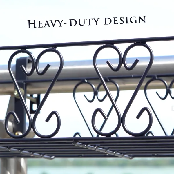 Railings_Pot_Stand/Flower_Plant_Display_Stand_for_Multiple_Plants_Balcony_(Adjustable_Hanger_-_Black)_DVPOT-18B-A
