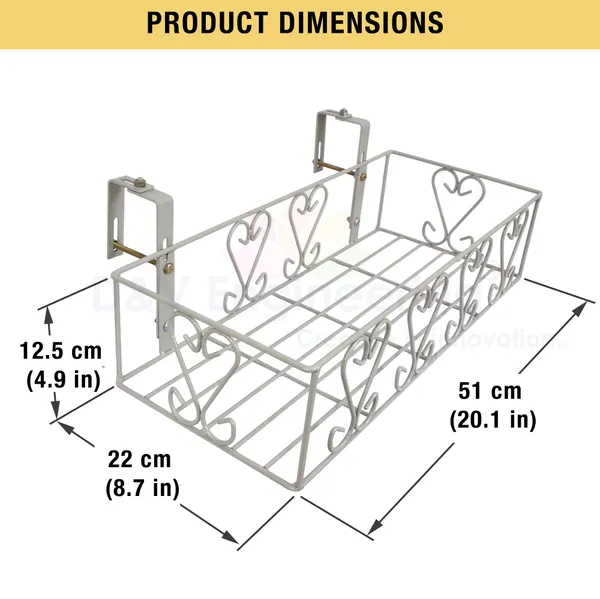 Railings_Pot_Stand/Flower_Plant_Display_Stand_for_Multiple_Plants_Balcony_(Adjustable_Hanger_-_Grey)_DVPOT-18W-A