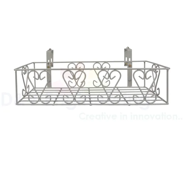 Railings_Pot_Stand/Flower_Plant_Display_Stand_for_Multiple_Plants_Balcony_(Adjustable_Hanger_-_Grey)_DVPOT-18W-A