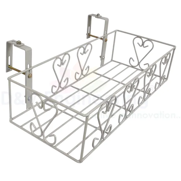 Railings_Pot_Stand/Flower_Plant_Display_Stand_for_Multiple_Plants_Balcony_(Adjustable_Hanger_-_Grey)_DVPOT-18W-A