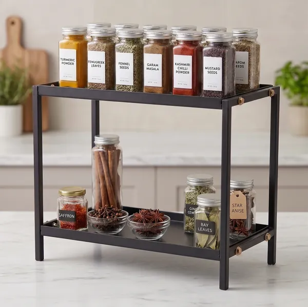 D&V_Engineering_2-Tier_Kitchen_Countertop_Spice_Rack_Organizer,_Metal_Multipurpose_Storage_Shelf_for_Pantry,_Cabinet,_Bathroom,_Office_&_Countertop_Storage_Organizer