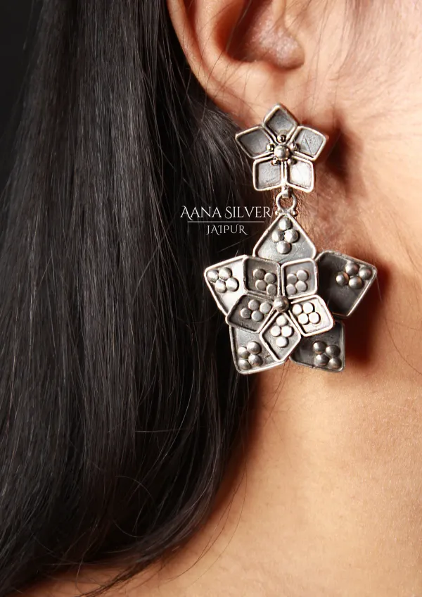 925_Pure_Sterling_Silver_|_Aabharan_Dual_Layered_Earrings_|_Well_Stamped_&_Hallmarked